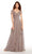 Alyce Paris - 27250 Ruched Surplice V-Neck Chiffon Evening Gown in Gray