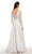 Alyce Paris - 27256 Bateau Neck Mikado Lace A-line Dress In Silver