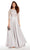 Alyce Paris - 27256 Bateau Neck Mikado Lace A-line Dress In Silver