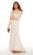 Alyce Paris - 27257 Quarter Sleeve Floral Illusion Bodice Gown In Neutral