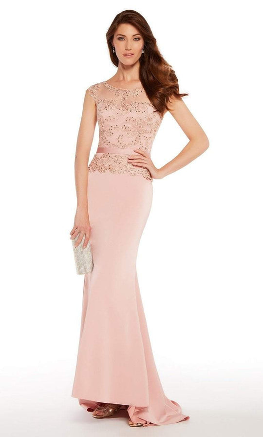 Alyce Paris - 27262 Embellished Illusion Bateau Sheath Dress In Pink