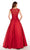 Alyce Paris - 27278 Lace V-neck Mikado Ballgown in Red