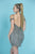 Tiffany Homecoming - 27280 Gold Shoulder Fitted Beaded Mesh Dress In Gray