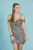 Tiffany Homecoming - 27280 Gold Shoulder Fitted Beaded Mesh Dress In Gray