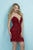 Tiffany Homecoming - 27288 Bedazzled Deep Sweetheart Sheath Dress In Red