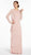 Alyce Paris - Long Sleeve Cowl Neck Tiered Sheath Gown 27298 In Pink