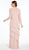 Alyce Paris - Long Sleeve Cowl Neck Tiered Sheath Gown 27298 In Pink