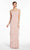 Alyce Paris - Long Sleeve Cowl Neck Tiered Sheath Gown 27298 In Pink