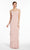 Alyce Paris - 27298 Long Sleeve Cowl Neck Tiered Sheath Gown In Pink