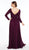 Alyce Paris - 27304 Long Sleeves Mesh Jersey Evening Dress In Purple and Red