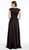 Alyce Paris - 27305 Cap Sleeve Surplice Bodice A-Line Gown In Black
