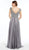 Alyce Paris - 27315 Cap Sleeve Scalloped V-Neck Chiffon Gown In Gray
