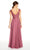 Alyce Paris - 27324 Sleeveless V Neck Lace Appliqued Chiffon Gown In Neutral and Pink