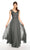 Alyce Paris - 27324 Sleeveless V Neck Lace Appliqued Chiffon Gown In Gray