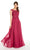 Alyce Paris - 27327 Beaded Bateau Chiffon A-Line Gown In Red