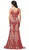 Dancing Queen - 2733 Sequined Plunging V-Neck Prom Gown In Red