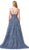 Dancing Queen - 2745 Floral Appliqued Sweetheart Prom Dress In Blue