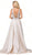Dancing Queen - 2748 Beaded Plunging V-Neck Prom Dress In Neutral