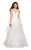 La Femme - 27570 Plunging V-Neck Layered A-Line Dress