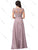 Dancing Queen - 2757 Short Sleeve Jewel Appliqued A-Line Gown In Brown