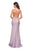 La Femme - 27581 Ornate Crisscross-Strapped Back High Slit Gown