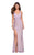La Femme - 27581 Ornate Crisscross-Strapped Back High Slit Gown