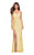 La Femme - 27581 Ornate Crisscross-Strapped Back High Slit Gown