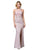 Dancing Queen - 2759 Embroidered Halter Fitted Dress In Pink