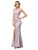 Dancing Queen - 2759 Embroidered Halter Fitted Dress In Pink