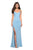 La Femme - 27657 Plunging Crisscross-Strapped High Slit Gown