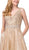 Dancing Queen - 2775 Embellished V-neck Long A-line Dress In Gold