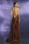 Tiffany Homecoming - 2780 Plunging Halter Sheath Dress In Brown and Gold