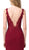 Dancing Queen - 2781 Lace Plunging V-neck Trumpet Dress In Red