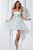 Tiffany Homecoming - 27833 Floral Semi-sweetheart A-line Dress In White and Green