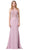 Dancing Queen - 2787 Embroidered Halter Trumpet Gown In Pink