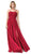 Dancing Queen - 2789 Beaded Lace Embroidery Square Neck A-Line Gown In Red