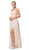 Dancing Queen - 2789 Beaded Lace Embroidery Square Neck A-Line Gown In Neutral