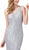 Dancing Queen - 2791 V-Neck Fitted Sheath Prom Dress In Silver