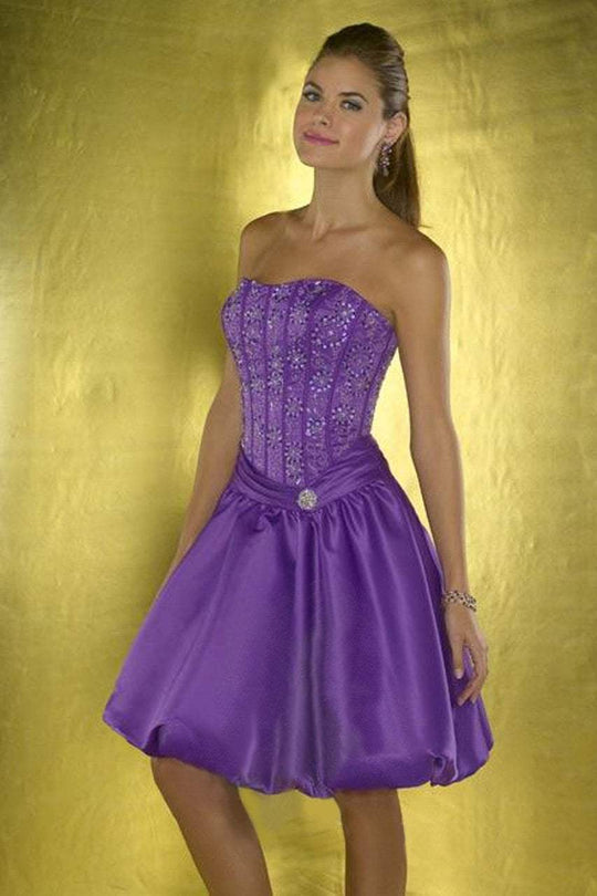 Tiffany Homecoming - 2791003 Strapless Corset Bubble Dress In Purple