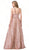 Dancing Queen - 2793 Embellished Halter Prom Dress In Pink and Gold