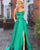 Sherri Hill - 52095 Sexy Strappy Back Long Satin Dress In Green