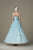 Saiid Kobeisy - RTWSS19-27 Bedazzled Tulle A-line Gown In Blue