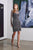 Tadashi Shoji - Beaded Illusion Long Sleeve Dress In Silver and Black