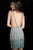Jovani - 2804 Embellished Plunging V-neck Sheath Dress In Silver and Green