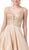 Dancing Queen - 2805 Plunging V-Neck A-Line Prom Gown In Neutral