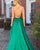 Sherri Hill - 52095 Sexy Strappy Back Long Satin Dress In Green