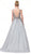 Dancing Queen - 2816 Beaded V-Neck Prom Dress in Silver