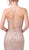 Dancing Queen - 2817 Embellished Plunging V-neck Sheath Dress In Pink and Gold