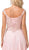 Dancing Queen - 2818 Beaded Lace Bodice Lace-Up Back Chiffon Gown In Pink