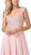 Dancing Queen - 2818 Beaded Lace Bodice Lace-Up Back Chiffon Gown In Pink